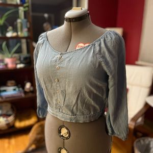 LAST CHANCE E&M soft denim look crop top